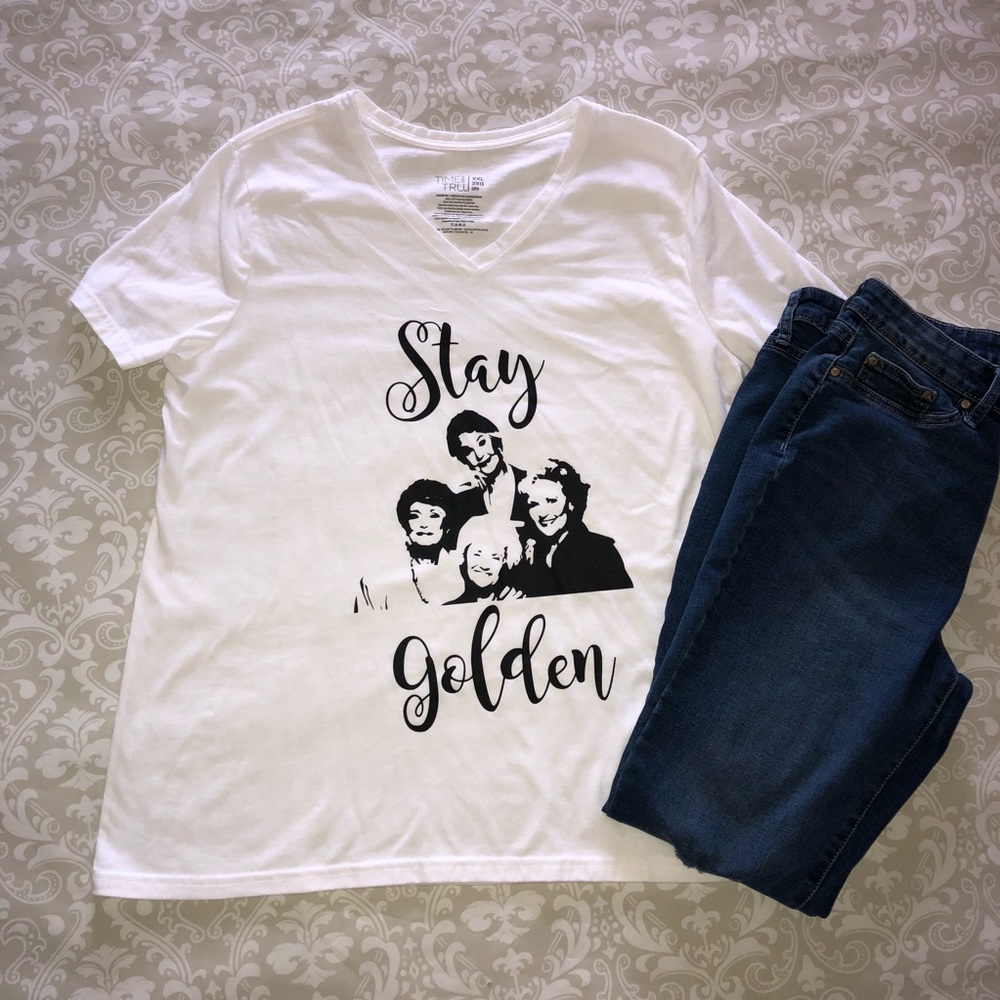 Hand Embellished ”Stay Golden” Golden Girls Shirt